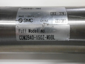 SR-20　SMC 【工業用】標準形エアシリンダ（CM2-Z Series）：丸形（CDM2B40-150Z-M9BL）標準形（複動・片ロッド） センサー無　動作正常