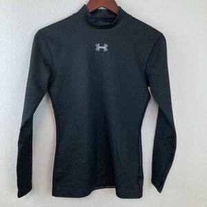  large size UNDER ARMOUR Under Armor men's long sleeve tops black black inner LG L size corresponding Logo sport compression 