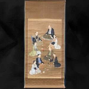 【模写】（樒29）在銘　江戸期　時代　人物図　掛軸　絹本　約144×66㎝　古美術　骨董品