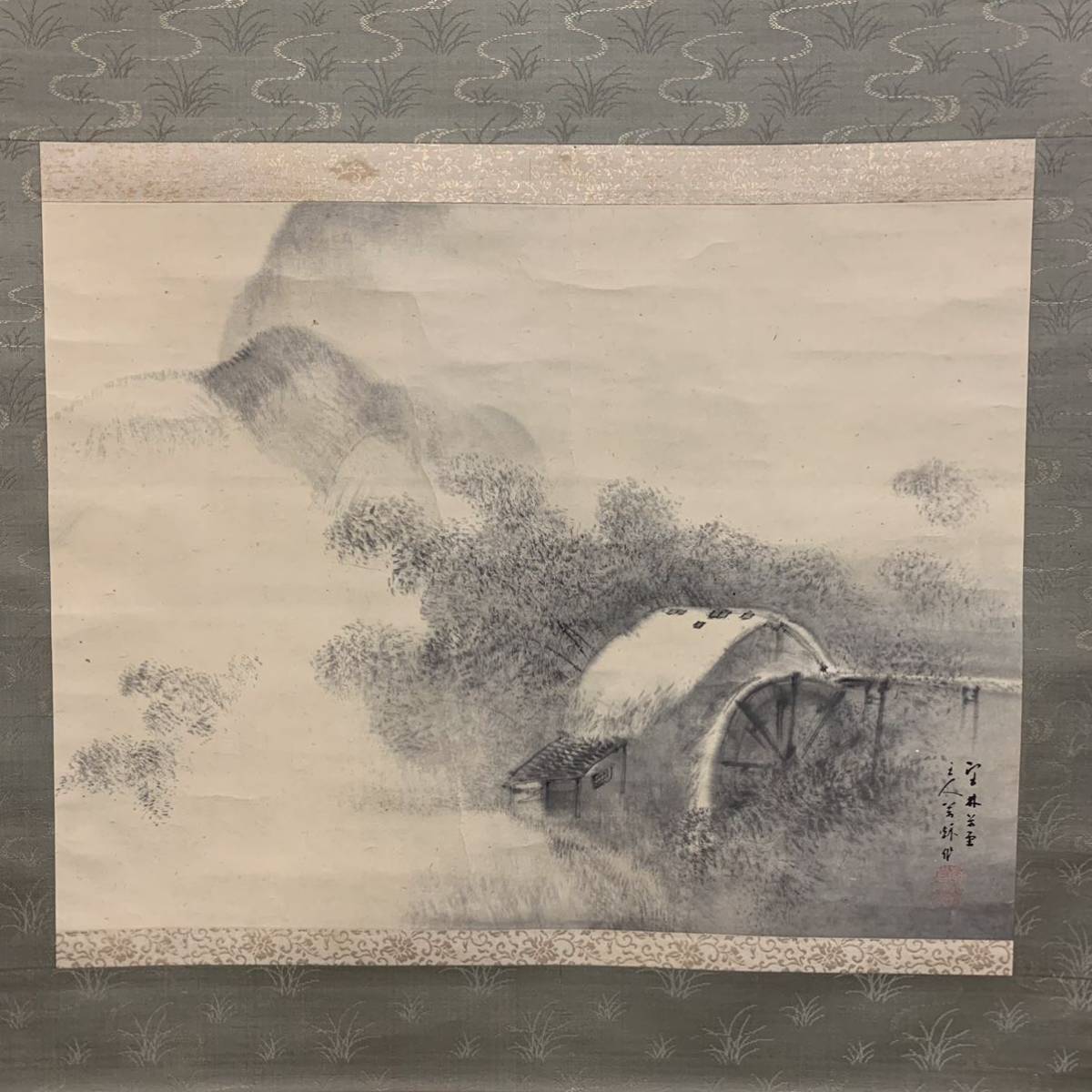 [Copy] (Kade 36) Manshu Ueda Sankei Ink painting Japanese painting Same box Approx. 142 x 67 cm, painting, Japanese painting, landscape, Fugetsu