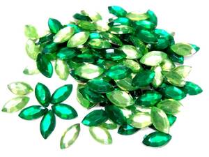  deco parts * middle bead * leaf type { green group }4×8mm*100 bead 