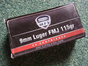 AMMO空箱 MFS 9mm Luger 115 Gr. FMJ 1箱（トレイ付き）