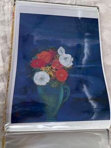 Art hand Auction ◆日本の四季 印刷画 高山辰雄 花(1966年) ◆A-3362, 絵画, 日本画, その他