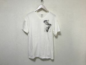 本物レアセルrehacerコットンプリントVネックロゴプリント半袖TシャツメンズビジネススーツアメカジミリタリーLサーフ白ホワイト日本製