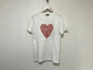  подлинный товар Paul Smith PAULSMITH хлопок Heart принт короткий рукав футболка мужской Surf American Casual деловой костюм милитари S сделано в Японии белый белый 