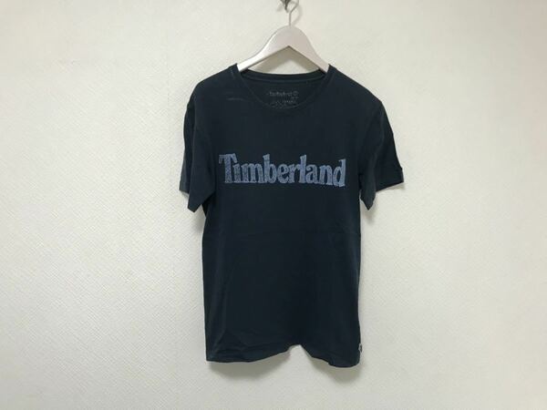 本物ティンバーランドTIMBERLANDコットンロゴプリント半袖TシャツメンズビジネススーツアメカジミリタリーサーフMトルコ製紺ネイビー