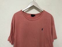 本物ポロラルフローレンPOLO RALPH LAURENコットン半袖TシャツメンズビジネススーツアメカジミリタリーサーフMピンクホンジュラス製_画像2