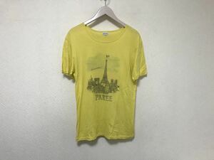 本物ポールスミスPAULSMITHコットンプリント半袖TシャツメンズストリートスケーターミリタリーサーフビジネススーツイエローM日本製