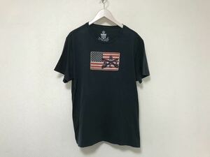 本物ポロジーンズPOLOJEANSラルフローレンコットンアメリカ国旗半袖Tシャツメンズアメカジビジネススーツサーフストリート黒ブラックXL