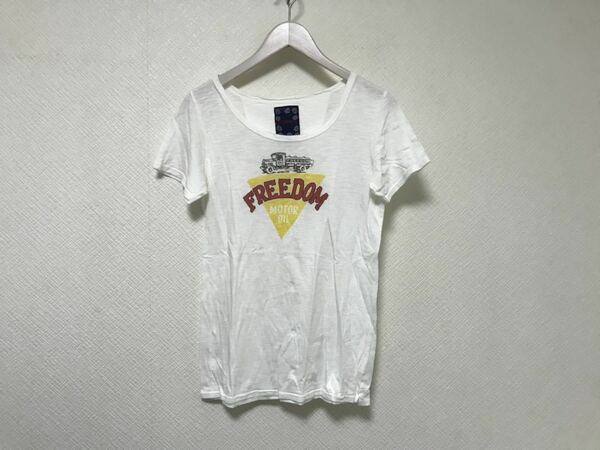 本物オールドべティーズOLDBETTYSコットンプリント半袖Tシャツレディースビジネススーツアメカジサーフ白ホワイトフリー日本製