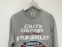 本物フランクリンマーシャルFRANKLINMARSHALLコットンプリント長袖TシャツロンTメンズビジネスアメカジミリタリーグレーMイタリア製_画像2