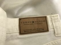 本物トミーヒルフィガーTOMMYHILFIGERコットンショートハーフデニムパンツビジネススーツアメカジメンズショーツ短パン白ホワイトM_画像4