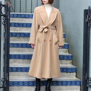 MARELLA ANGORA BREND WOOL BELTED COAT MADE IN ITALY/マレーラアンゴラ混ウールベルテッドコート