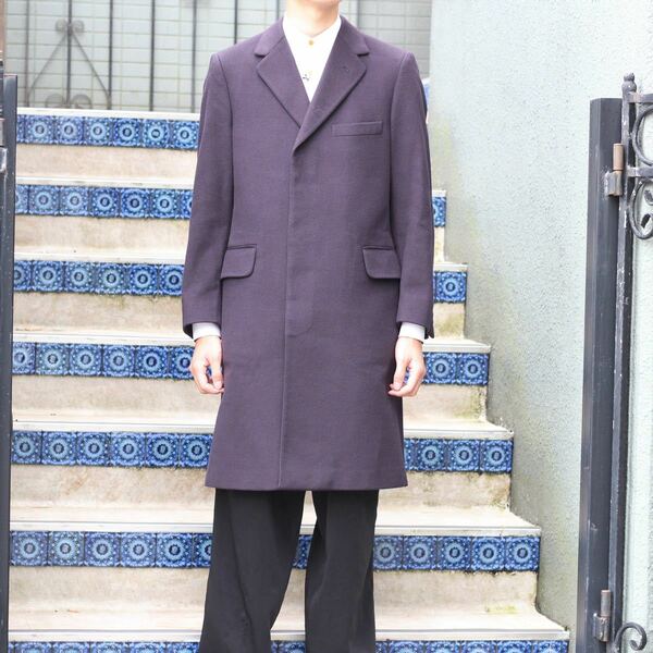 VINTAGE Aquascutum CASHMERE100% CHESTERFIELD COATヴィンテージアクアスキュータムカシミヤ100%チェスターフィールドコート