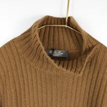 LORO PIANA CASHMERE100% BORDER HIGH NECK KNIT MADE IN ITALY/ロロピアーナカシミヤ100%ボーダー柄ハイネックニット_画像6