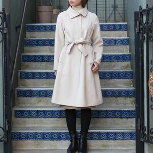 MAX MARA STUDIO ANGORA CASHMERE BREND BELTED COAT MADE IN ITALY/マックスマーラスタジオアンゴラカシミヤ混ベルテッドコート