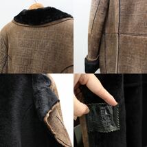 FENDI ZUCCA PATTERNED BELTED MOUTON COAT MADE IN ITALY/フェンディズッカ柄ムートンベルテッドコート_画像10