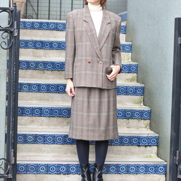 Burberrys CHECK PATTERNED SET UP JACKET SKIRT/バーバリーズチェック柄ジャケットスカートセットアップ