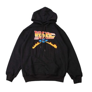 ag1●新品 黒 Lサイズ●バックトゥザフューチャー BACK TO THE FUTURE パーカー スウェットパーカ PARKA//バンド ロック 映画 デロリアン