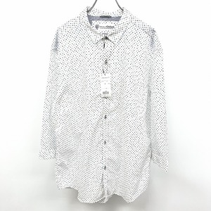 【新品】University of Oxford - LL XL メンズ 若干薄手 7分袖シャツ ドット 綿100% ホワイト×ワインレッド×ベージュ×グレー×ブルー 白