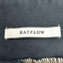 BAYFLOW ベイフロー S (2) レディース ワイドパンツ バイカラー ウエストゴム ジップフライ ポリ100% ダークネイビー系×ベージュカーキ_画像3