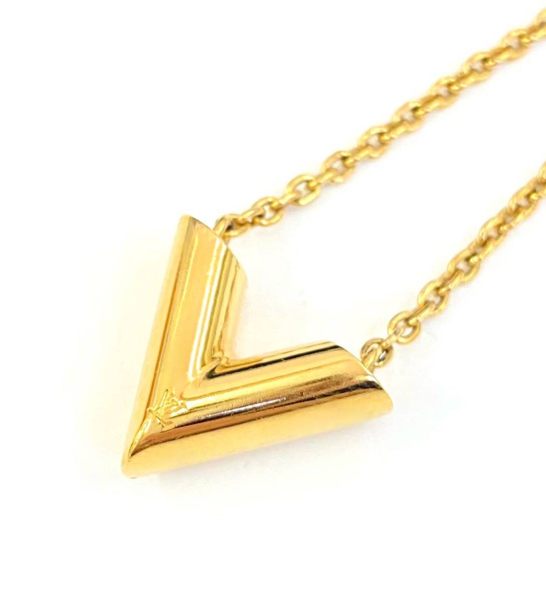 Louis Vuitton*ゴールド 3連 エッセンシャルVスキン ネックレス - cert ...