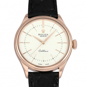 ロレックス ROLEX チェリーニ タイム 非純正ベルト 50505 ホワイト文字盤 中古 腕時計 メンズ