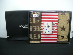 DOUBLE－B　ミキハウス　フエイスタオル２P＆マグカップセット　贈答品　長期保管品