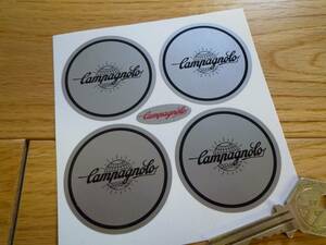 ◆送料無料◆ 海外 カンパニョーロ Campagnolo Silver & Black Wheel ホイール 50mm 4枚セット ステッカー