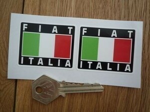 ◆送料無料◆ 海外 フィアット イタリア FIAT 国旗 50mm 2枚セット ステッカー