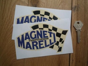 ◆送料無料◆ 海外 Magneti Marelli Competizione Flag Cream マニエッティ・マレリ 2枚セット ステッカー