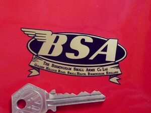 ◆送料無料◆ 海外 BSA Birmingham Small Arms black&gold 120mm 2枚セット ステッカー