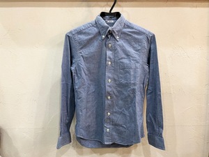 アローズ購入☆INDIVIDUALIZED SHIRTS/インディビジュアライズド シャツ ベーシックシャツ 13 1/2 30 レディース ブルー系 古着 used☆