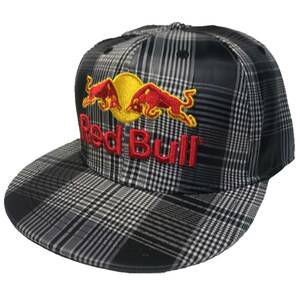 Red Bull レッドブル ブランドロゴ チェック柄 ベースボールキャップ (ブラック) (7 1/4 約58cm) [並行輸入品]