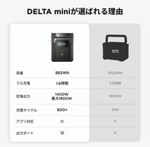 ★新品★EF EcoFlowータブル電源 DELTA mini 大容量 882Wh ポータブルバッテリー_画像2