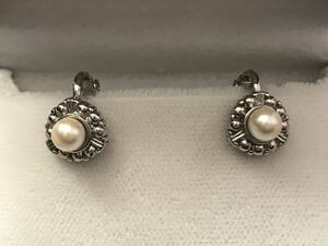 E338* free shipping *TASAKI/ Tasaki Shinju earrings both ear set Vintage accessory 