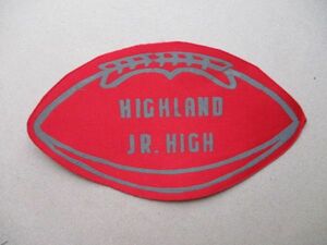 70s HIGHLAND JR.HIGHッチ ワッペン/スタジャンHIKERS高校OgdenアメフトpatchフットボールUSA米国UTアメリカ ラグビー スーパーボウルV188