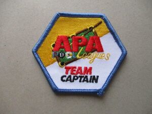 American Poolplayers Association APAビリヤードTEAM CAPTAIN刺繍ワッペン/patches日本プールプレイヤーズアソシエーションJPAパッチ V190