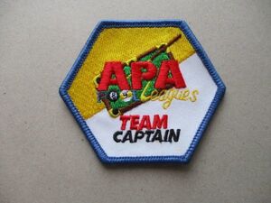 American Poolplayers Association APAビリヤードTEAM CAPTAIN刺繍ワッペン/日本プールプレイヤーズアソシエーションJPAパッチpatches V190