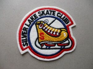 80s シルバーレイク SILVER LAKE SKATE CLUBアイススケート ワッペン/ビンテージ昭和レトロPatchesスケートLOGOアップリケ V188