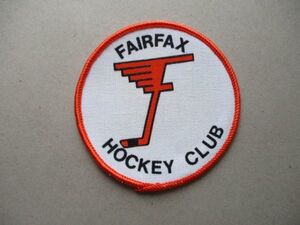 80s フェアファックス ホッケークラブFAIRFAX HOCKEY CLUBアイスホッケー ワッペン/ビンテージNHLロゴPatchesホッケーLOGOアップリケ V188