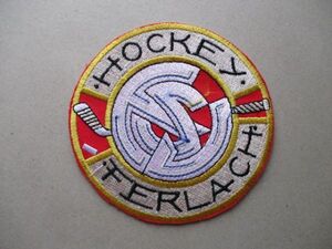 90s HOCKEY FERLACHアイスホッケー ワッペン/ビンテージ ホッケーチーム ロゴPatchesホッケーLOGOアップリケ V188