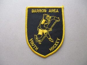 70s BARRON AREA YOUTH HOCKEYアイスホッケー ワッペン/GRIZZLIESビンテージ少年ホッケーチームNHLロゴPatchesホッケーLOGOアップリケ V188