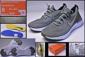 NIKE ★ EPIC REACT FLYKNIT 2 ★ 27cm ★ US 9 ★ カーキ ★ ナイキ ★ エピック リアクト フライニット ★ スニーカー ★ 中古品 ★