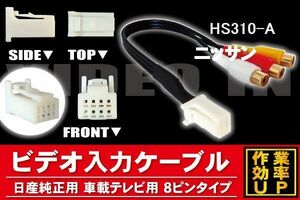 メール便送無 新品 日産 NISSAN ニッサン HS310-A 用 外部入力 VTR アダプタ ケーブル コード 全長約25cm 8ピン