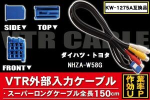 KW-1275A 同等品 VTR外部入力ケーブル トヨタ ダイハツ TOYOTA DAIHATSU NHZA-W58G 対応 アダプター ビデオ接続コード 全長150cm カーナビ