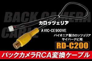 バックカメラ RCA変換ケーブル AVIC-CE900VE RD-C200 互換 パイオニア カロッツェリア pioner carrozzeria カメラ端子 変換コネクター