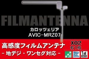 地デジ ワンセグ フルセグ L字型 フィルムアンテナ 右1枚 カロッツェリア carrozzeria 用 AVIC-MRZ07 対応 フロントガラス 高感度 車