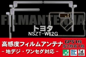 地デジ ワンセグ フルセグ GPS一体型フィルム & L字型フィルム セット トヨタ TOYOTA 用 NSZT-W62G 対応 フロントガラス