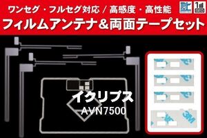 地デジ ワンセグ フルセグ GPS一体型フィルム & L字型フィルム & 両面テープ セット イクリプス ECLIPSE 用 AVN7500 対応 フロントガラス